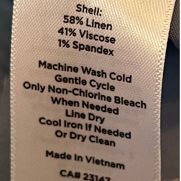 Talbots Linen Blend Wide Leg Pants Women's 14 Blue Trousers Office Dressy Flowy - Picture 4 of 9